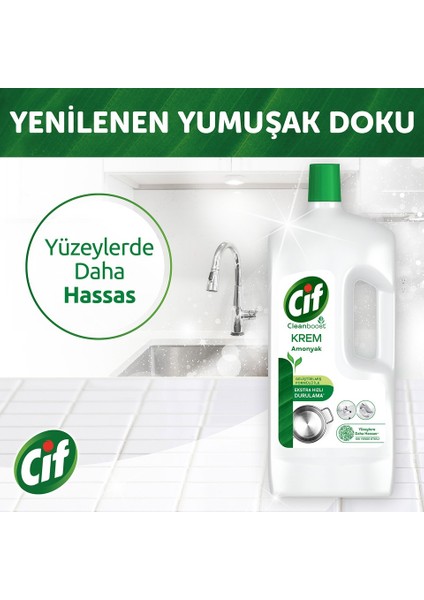 Cif Krem Yüzey Temizleyici Amonyaklı Yağ ve Kireç Sökücü Leke Çıkarıcı 1500 ml modelleri