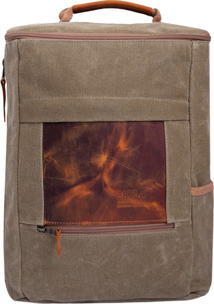 Sırt ve Omuz Günlük Seyahat Çantası Deri Aksesuarlı Mumlu Kanvas Su Geçirmez