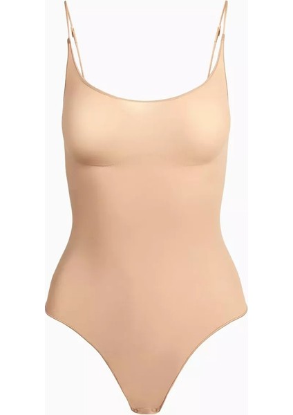 Şeffaf Dikişsiz Tanga Bodysuit, Orta Sıkıştırma, Hafif ve Şeffaf