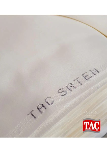 Güneşlik Saten Pilesiz Kırık Beyaz