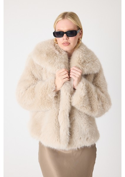 Premium Kürk Şal Yaka Ceket Bej fiyatları