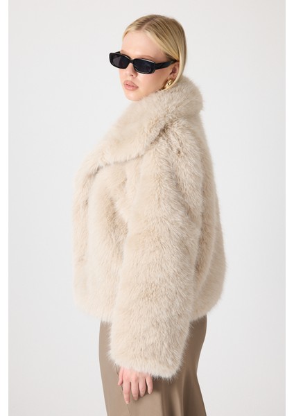 Premium Kürk Şal Yaka Ceket Bej modelleri