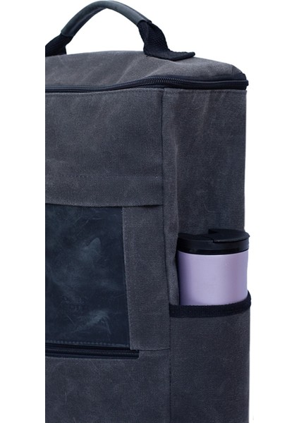 Sırt ve Omuz Günlük Seyahat Çantası Deri Aksesuarlı Mumlu Kanvas Su Geçirmez