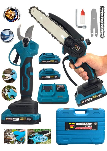 PR0-8012 Kömürsüz Şarjlı 6'lı Set Kırıcı Delici Hilti-Taşlama-Matkao-Budama Makası Testeresi-Bijon Sökme Akülü Set modelleri