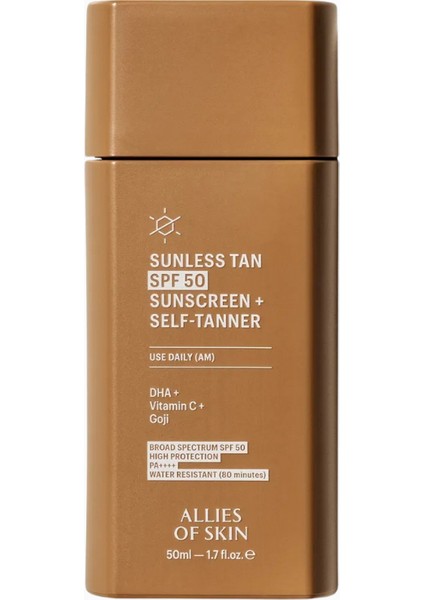 Allıes Of Skın Sunless Tan Spf 50 Güneş Kremi + Bronzlaştırıcı 50ML