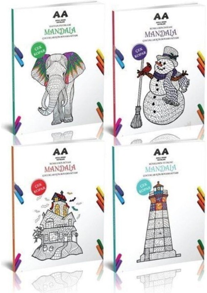 Çocuklar İçin Mandala Boyama Seti, 4 Kitap – Eğlenceli ve Yaratıcı Tasarımlar fiyatları