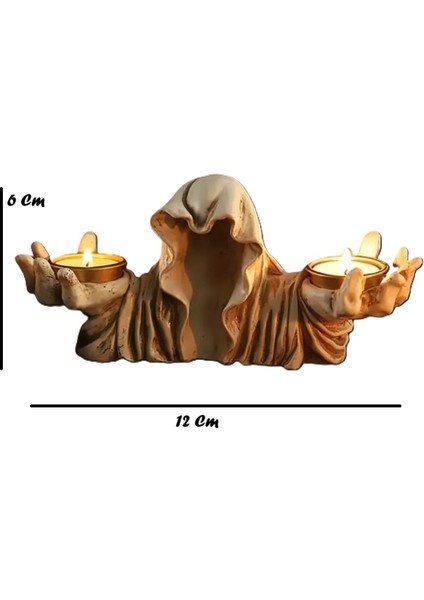 2'li Gotik Pelerinli Hayalet Mumluk Tealight Mumluk Dekoratif Mumluk Gothic Mumluk Goth Mumluk fiyatları