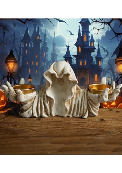 2'li Gotik Pelerinli Hayalet Mumluk Tealight Mumluk Dekoratif Mumluk Gothic Mumluk Goth Mumluk fırsatları