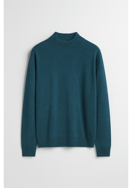 Fincher Yarım Balıkçı Fit Kalıp Boğazlı Erkek Kazak - İndigo