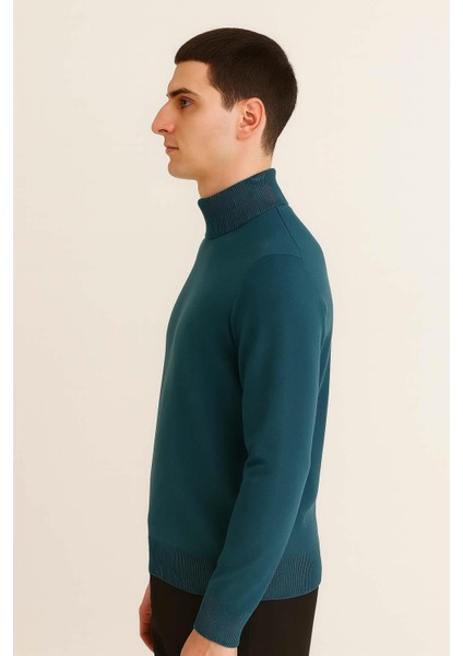 Fincher Yarım Balıkçı Fit Kalıp Boğazlı Erkek Kazak - İndigo modelleri