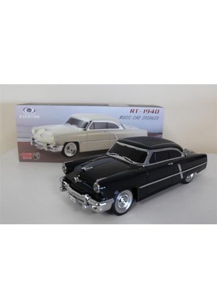 RT-1940 Siyah Arabalı Bluetooth Fm-Usb-Tf-Aux Şarjlı Nostaljik Radyo