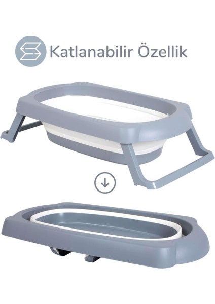 3 Parça Katlanır Bebek Banyo Küvet Seti 50 L – Pratik, Yer Tasarruflu ve Taşınabilir Tasarım indirimleri