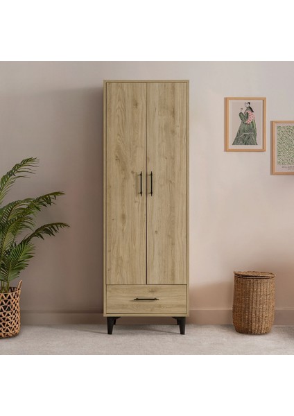 Dolap, Blesk 2 Kapaklı Çekmeceli Raflı Ceviz Dolap Gardırop fiyatları