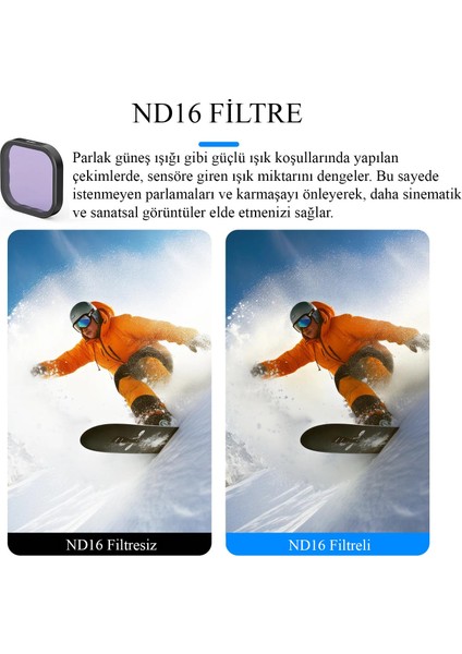 Gopro Hero 13 Için Profesyonel 4'lü Filtre Seti - Cpl + Nd8 + ND16 + ND32 - Model: S5-Flt-13-Tgp fırsatları