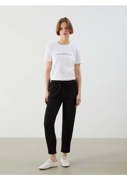 Xsıde Siyah Beli Lastikli Kadın Eşofman Altı