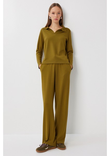 Rahat Esnek Modal Alt-Üst Takım LBY0008 Yağ Yeşili