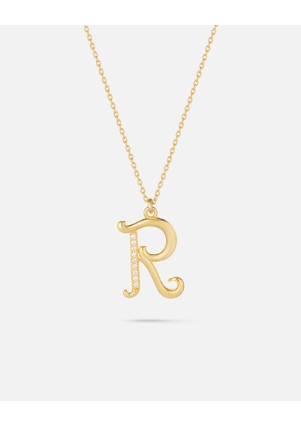 14 Ayar Kişiye Özel Zirkon Taşlı Harf Kolye