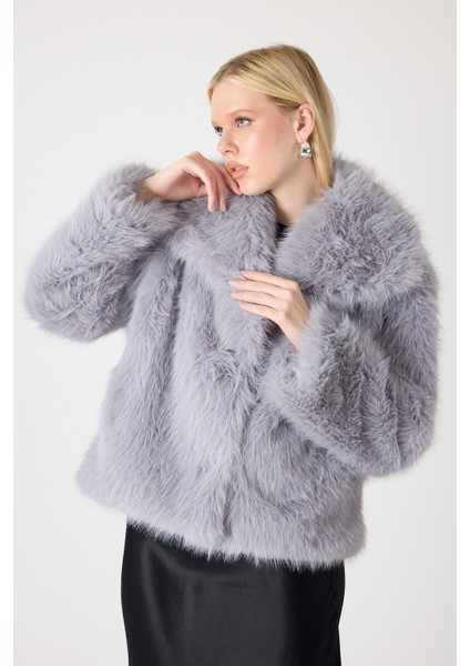 Premium Kürk Şal Yaka Ceket Gri fiyatları