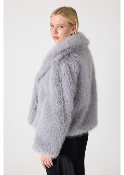 Premium Kürk Şal Yaka Ceket Gri modelleri