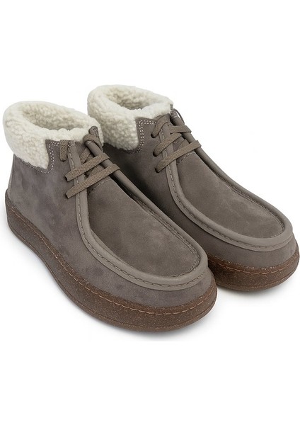 Nira Hakiki Deri 6 cm Boy Uzatan Kadın Bot - Vizon fiyatları