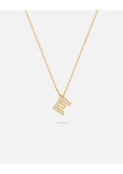 14 Ayar Altın Üç Boyutlu Harfli Kolye