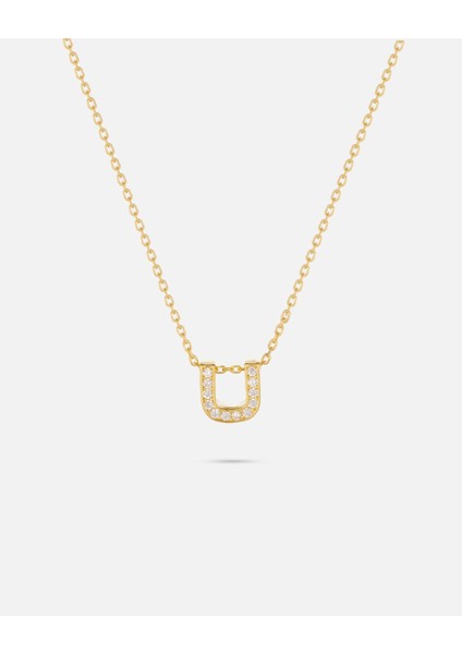 14 Ayar Altın Üç Boyutlu Harfli Kolye