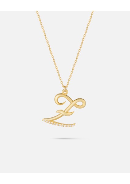 14 Ayar Kişiye Özel Zirkon Taşlı Harf Kolye