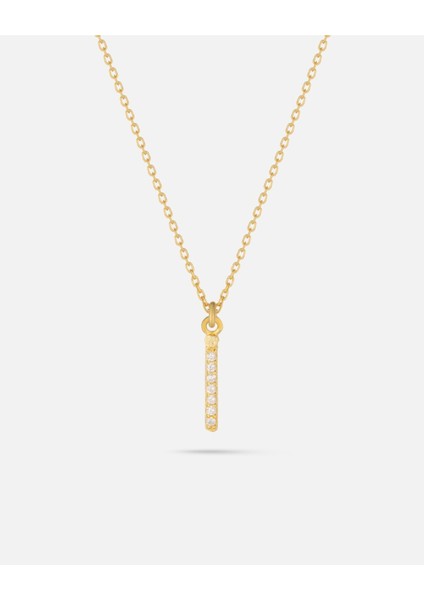 14 Ayar Altın Kişiye Özel Zirkon Taşlı Harf Kolye