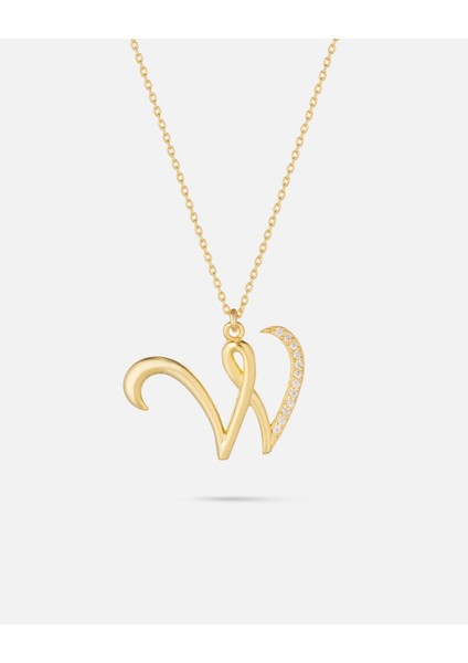 14 Ayar Kişiye Özel Zirkon Taşlı Harf Kolye