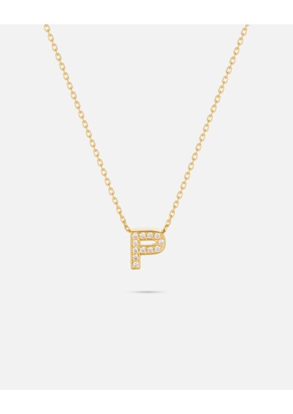 14 Ayar Altın Üç Boyutlu Harfli Kolye