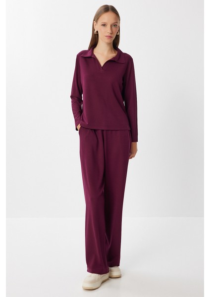 Rahat Esnek Modal Alt-Üst Takım LBY0008 Mürdüm fiyatları