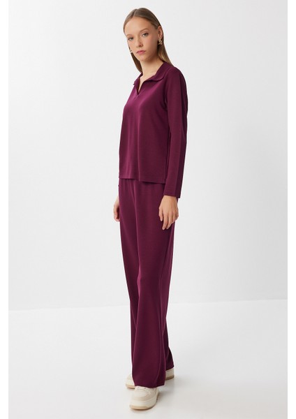 Rahat Esnek Modal Alt-Üst Takım LBY0008 Mürdüm modelleri