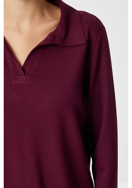 Rahat Esnek Modal Alt-Üst Takım LBY0008 Mürdüm indirimleri