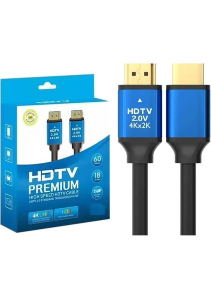 HDMI Kablo 4K Ultra Hd Destekli | Hdtv Premium Yüksek Hızlı Görüntü ve Ses Aktarımı