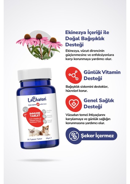 Kedi ve Köpek Için Bağışıklık Güçlendirici Tablet 75 Tablet ( Premium Immune C) fiyatları