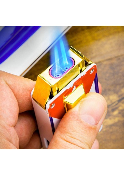 Yeni Seri Cuban Flag Design Üçlü Puro Seti Çakmak+Kesici+Küllük indirimleri