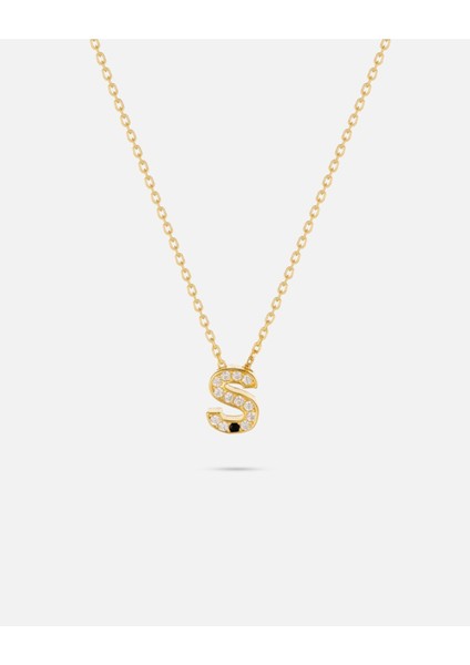 14 Ayar Altın Üç Boyutlu Harfli Kolye