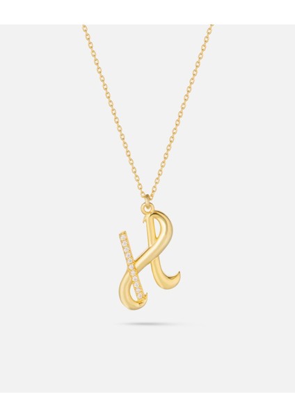 14 Ayar Kişiye Özel Zirkon Taşlı Harf Kolye