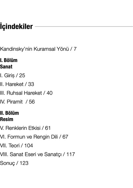Sanatta Ruhsallık Üzerine - Wassily Kandinsky modelleri