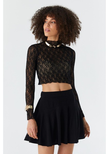 Volanlı Şort Etek Sıyah indirimleri