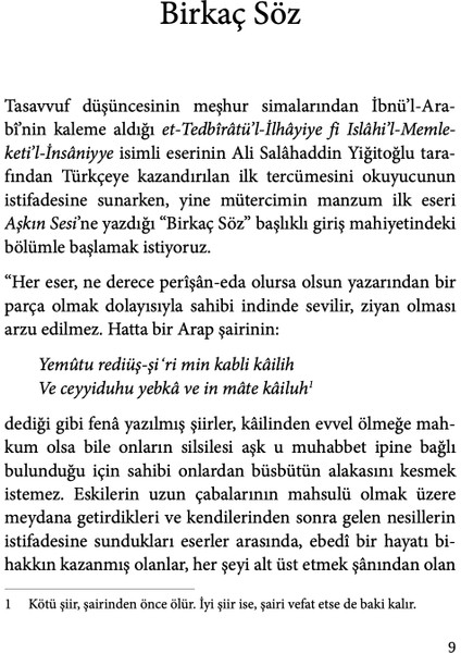 Tedbîrât-I İlâhiyye - Muhyidd İbnü’L Arabi