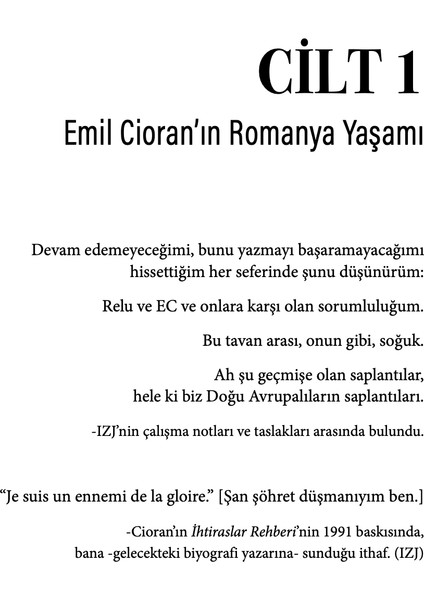 Cioran'ın İzinde - Ilınca Zarıfopol-Johnston