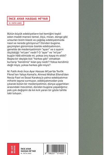 İnce Ayar Hassas Mi’yar - M. Fatih Andı fiyatları