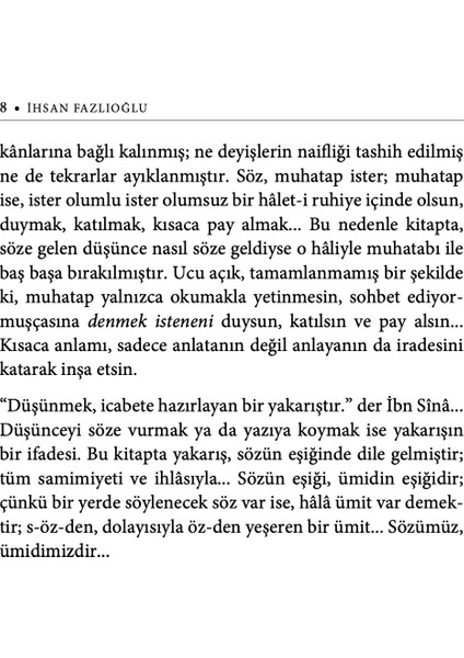 Sözün Eşiğinde - İhsan Fazlıoğlu
