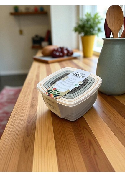 Kare Saklama Kabı Seti – 6 Parça, Farklı Boylarda, Şeffaf, Renkli Kapaklar, Şık Tasarım, Yerden Tasarruf fiyatları