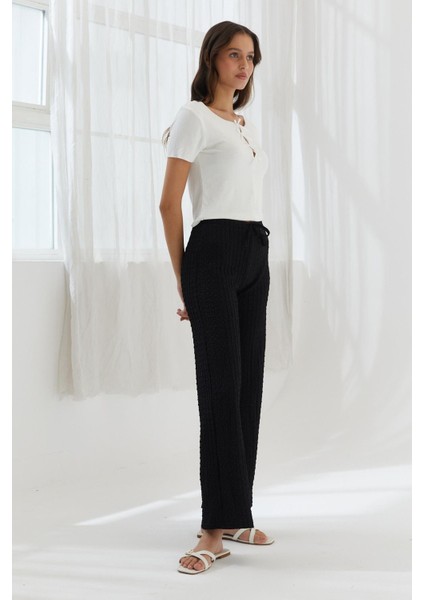 Beli Lastikli Gofre Pantolon Sıyah fiyatları