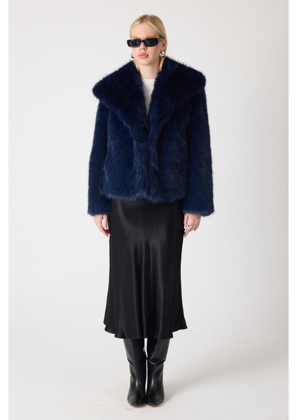 Premium Kürk Şal Yaka Ceket Lacivert