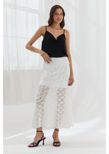 A Kesim Dantel Etek Ekru fırsatları