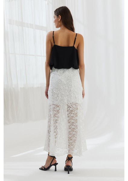 A Kesim Dantel Etek Ekru indirimleri