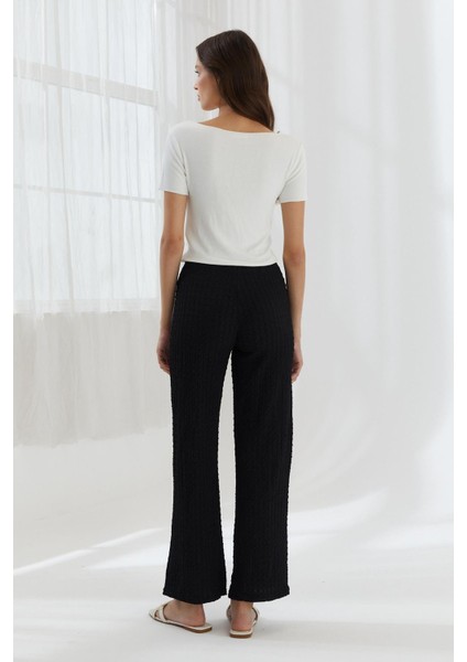 Beli Lastikli Gofre Pantolon Sıyah indirimleri
